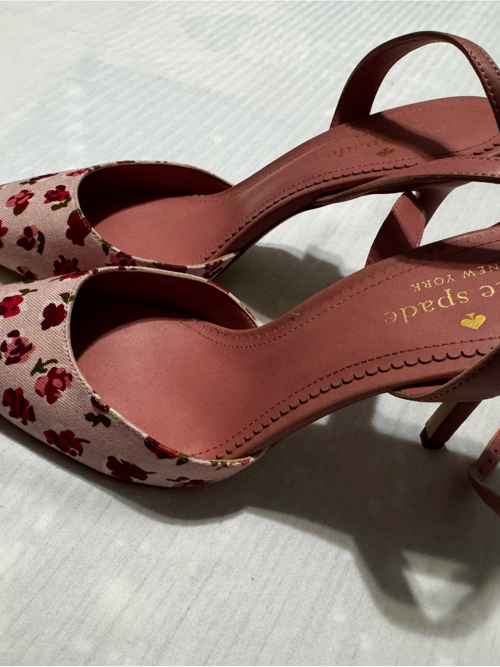 kate spade Pink Floral Pointed Toe Slingback Flats - Picture 2 of 7